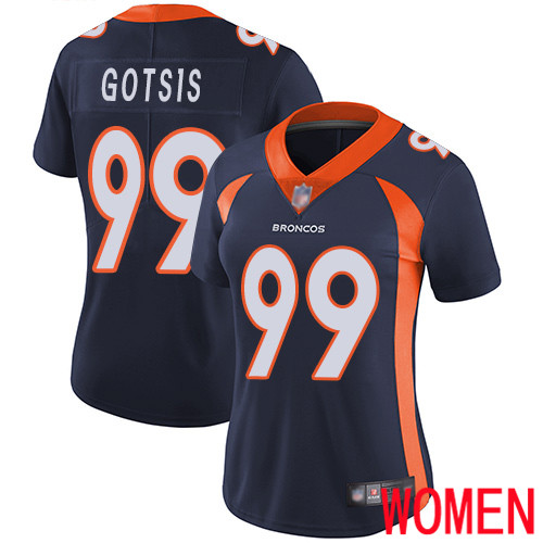 Women Denver Broncos 99 Adam Gotsis Navy Blue Alternate Vapor Untouchable Limited Player Football NFL Jersey